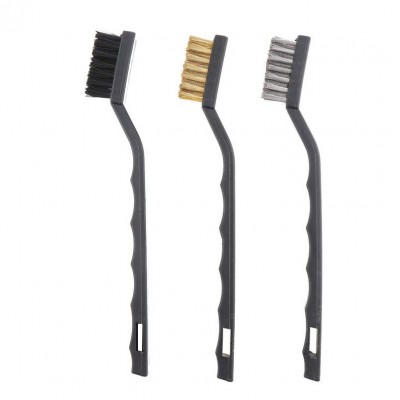 3Pcs mini wire brush/stainless/Nylon/Brass coated wire brush